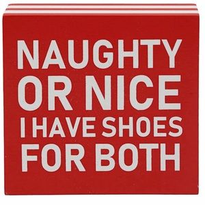 - 👠 🎄Sign NAUGHTY or NICE I have shoes for both 😜🤣Wood🎅🏾 Christmas SANTA